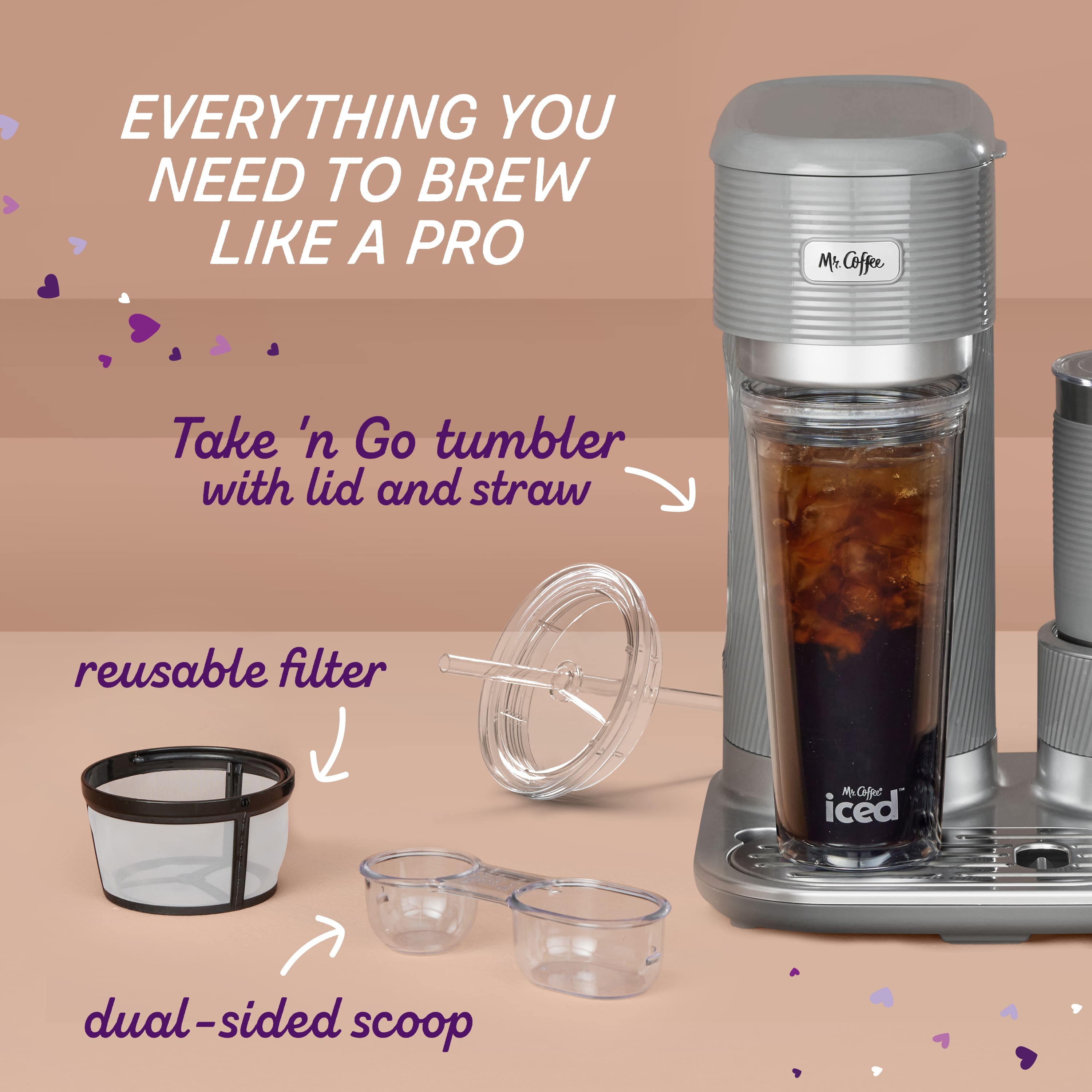 Mr. Coffee 4 in 1 Single Serve Latte Lux iced, and Hot Coffee