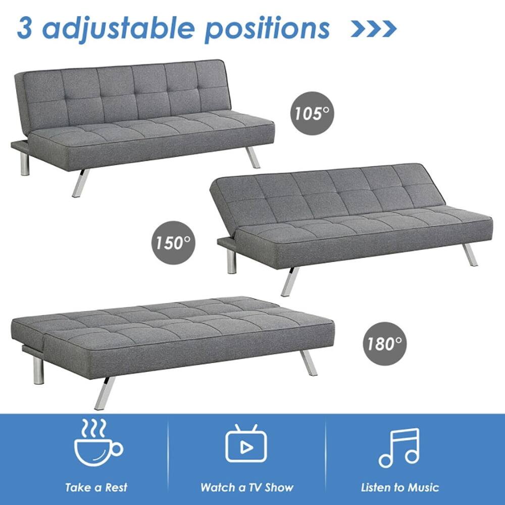 3 adjustable positions >>> 105° 150° 180°

Take a Rest  
Watch a TV Show  
Listen to Music