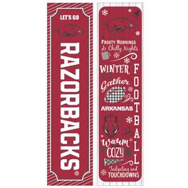 Evergreen Enterprises - Arkansas Razorbacks 47" Double Sided Winter Leaner Fan Sign - Multicolor