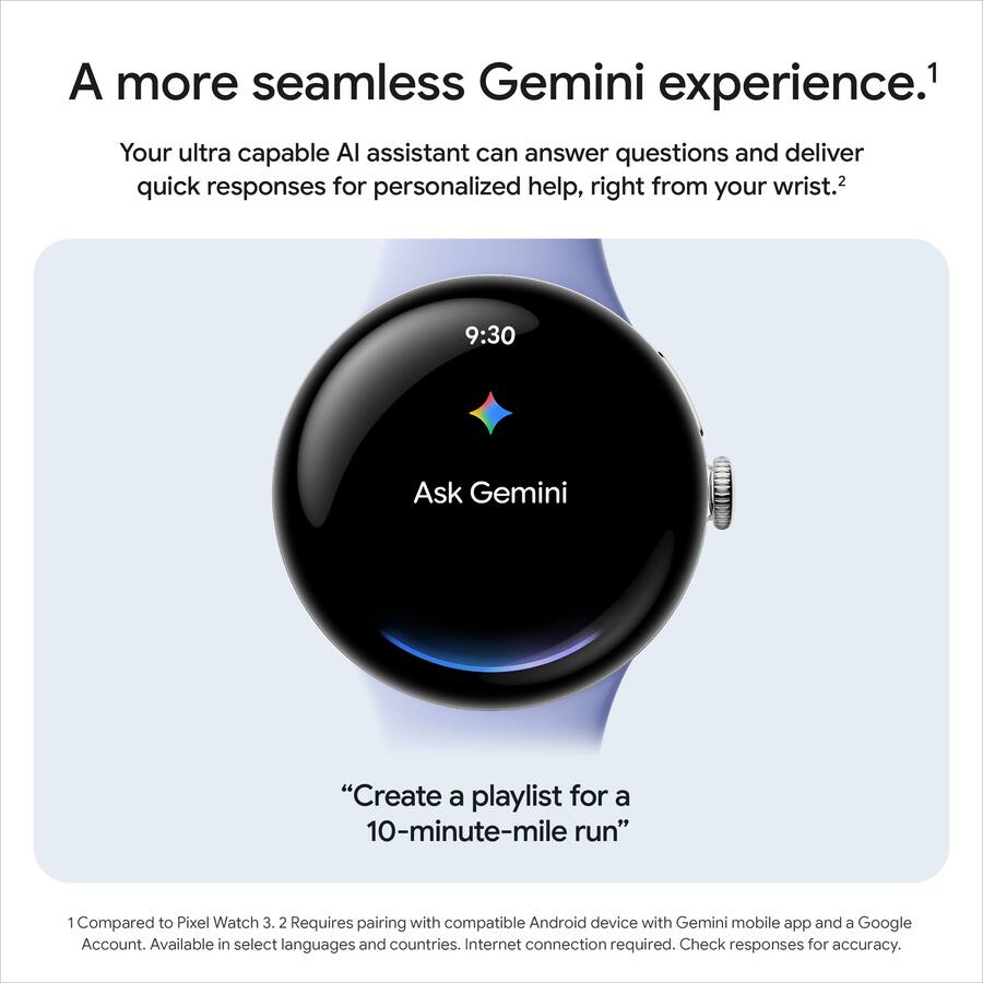 Google Pixel Watch 4 (45mm) LTE Polished Silver Case