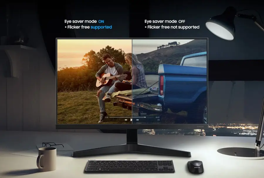 Alt View 26. Samsung - 27" T350 Series IPS FHD, AMD FreeSync Monitor (VESA, HDMI, VGA) - Dark Blue Gray.