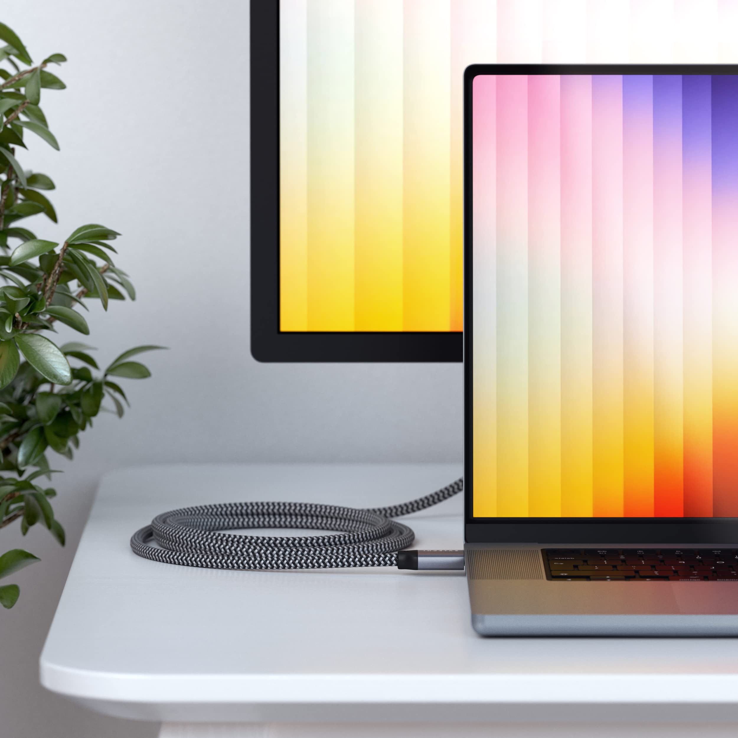 Alt View 1. Satechi - 8K HDMI 2.1 Cable - 8K@60Hz, 4K@120Hz, 48Gbps Ultra High Speed, 6.6ft/2m for iMac & MacBook.