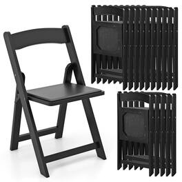 Gymax - Set of 16 Dining Chairs w/ Rubber Wood Legs & Padded Seat for Home Office Events - Black