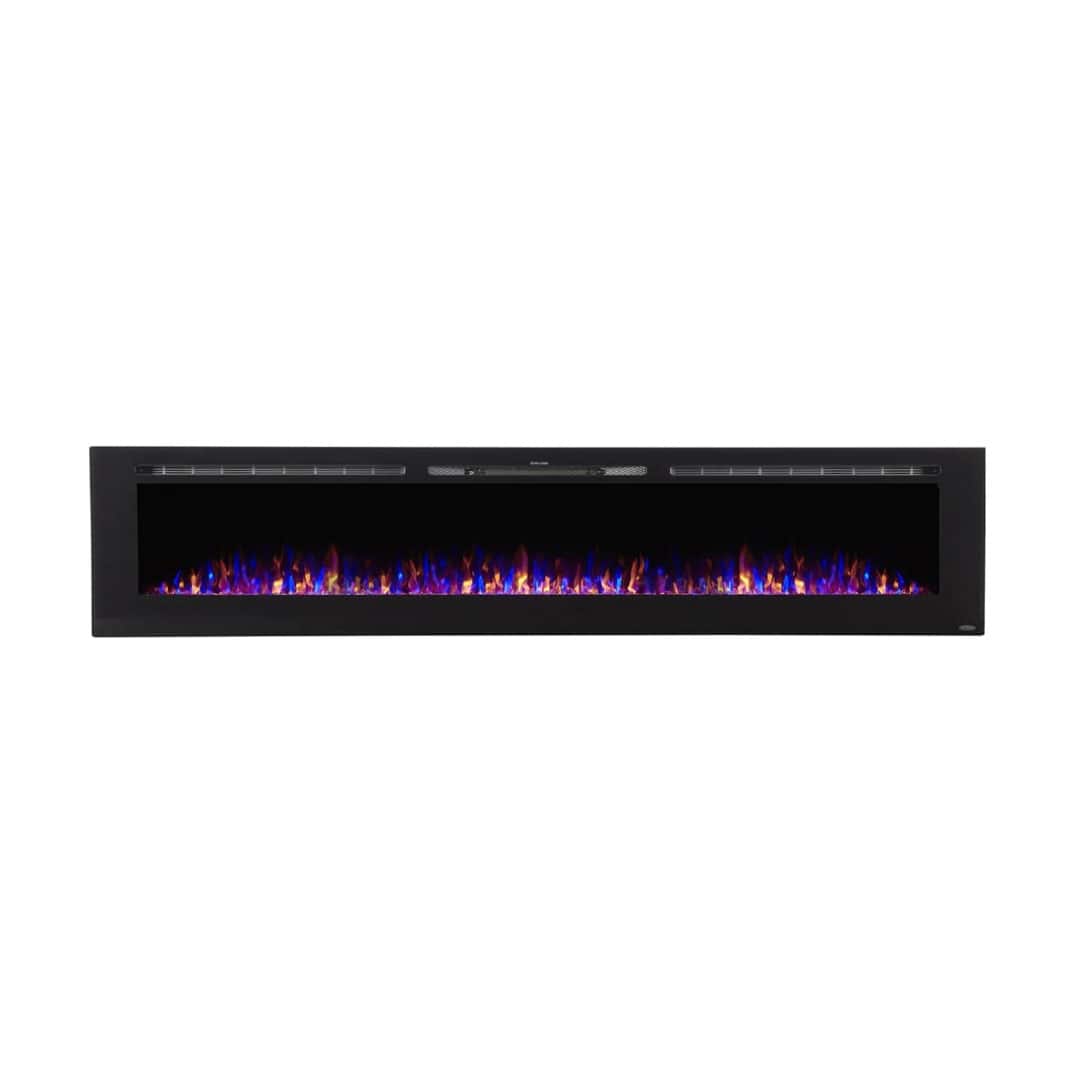 Touchstone Home Products - 100 in. Wall Mounted Recessed Sideline Smart Electric Fireplace 1500W - Black