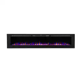 Touchstone Home Products - 100 in. Wall Mounted Recessed Sideline Smart Electric Fireplace 1500W - Black
