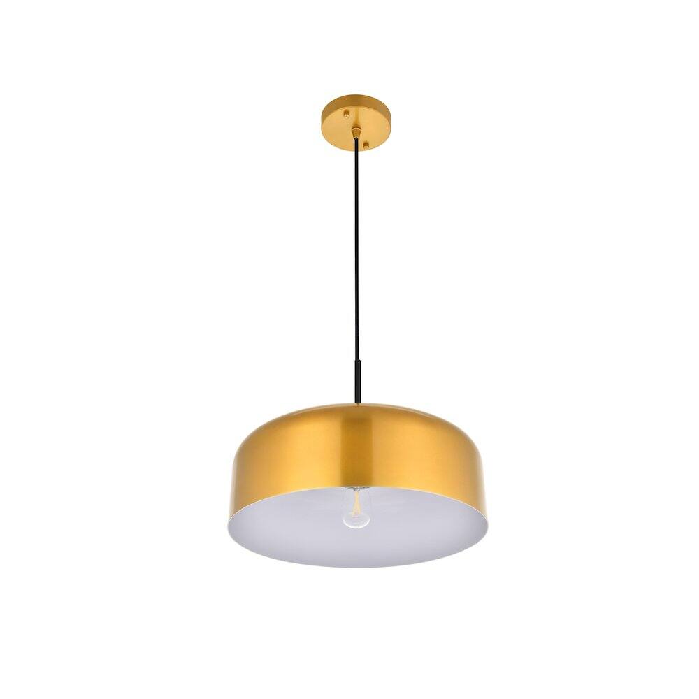 Alt View 3. Living District - Etude 1 Light Satin Gold Pendant - Satin Gold And Black.