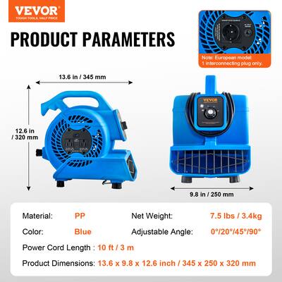 vloerventilator, 3-snelheden windmachine, 508 mm, 4800 CFM, 360 vloerventilator, 3-snelheden windmachine, 508 mm, 4800 CFM, 360