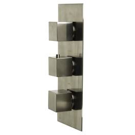 Alfi - Brushed Nickel Concealed 4-Way Thermostatic Valve Shower Mixer /W Square Knobs - Silver