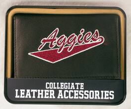 Rico Industries - New Mexico State University Aggies Embroidered Black Leather Trifold Wallet - Multi