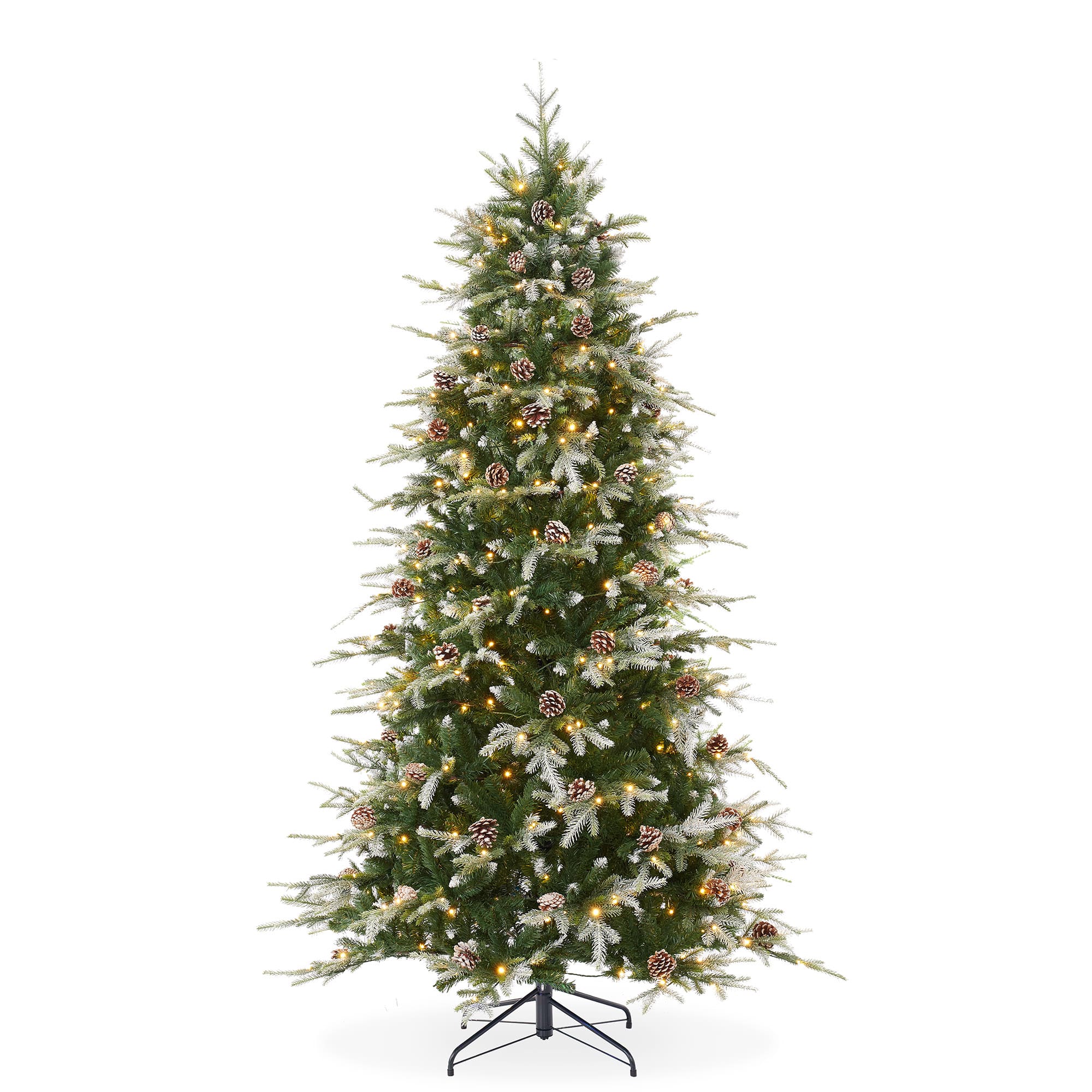 Casafield - Pre-Lit Slim Aspen Fir Artificial Holiday Christmas Tree with Stand - Green