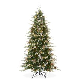 Casafield - Pre-Lit Slim Aspen Fir Artificial Holiday Christmas Tree with Stand - Green