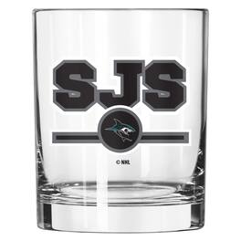 Logo Brands - San Jose Sharks 14oz. Letterman Rocks Glass - Multicolor