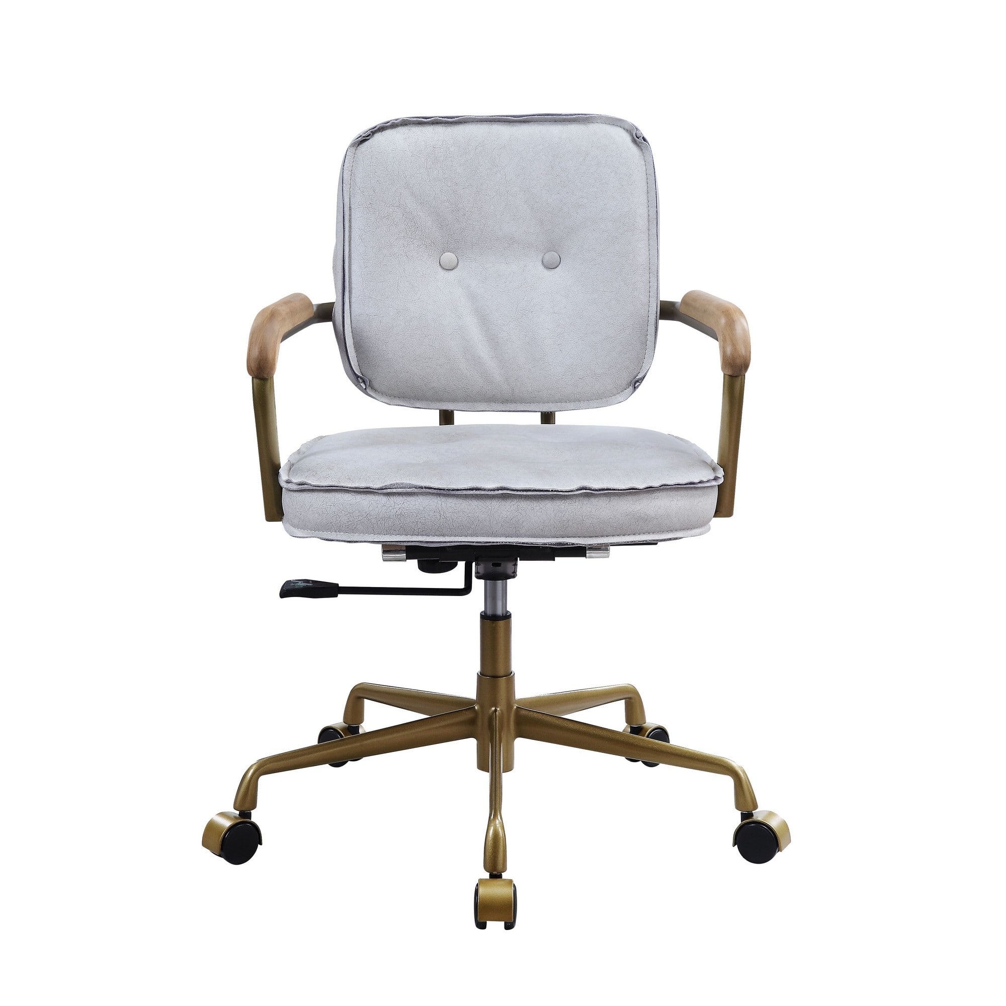 Manhattan Lane - Office Chair with Faux Leather Upholstery - White, Brown