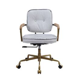 Manhattan Lane - Office Chair with Faux Leather Upholstery - White, Brown