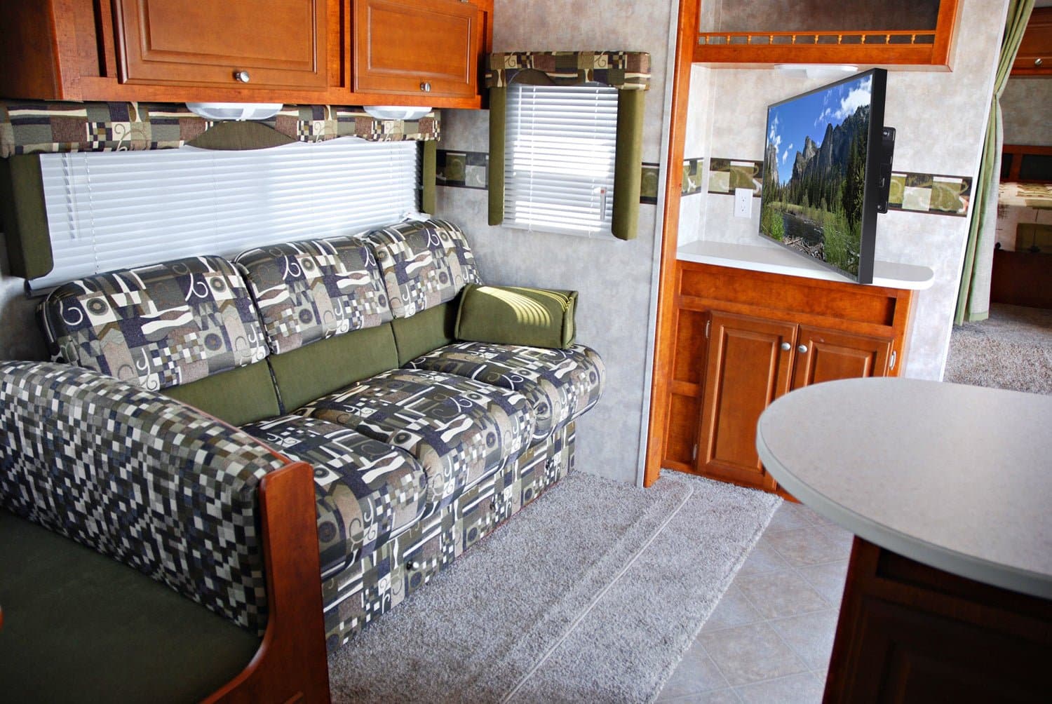 Alt View 5. Mount-It! - Locking RV & Trailer Full-Motion TV Wall Mount for 32–55″ TVs, 77 lb, Detachable VESA - Black.