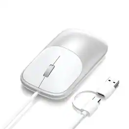 Satechi - Slim LX Wired Mouse - Aluminum Design, USB-C Connectivity, Quiet Click, Optical Tracking, for Mac & PC Setups - Wired - Silver