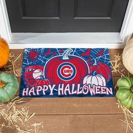 Evergreen Enterprises - Chicago Cubs 28" x 16" Happy Halloween Turf Door Mat - Multicolor
