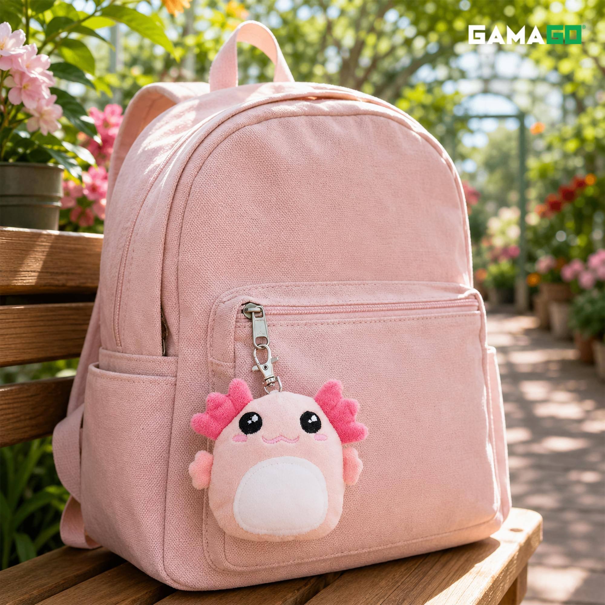 Alt View 10. NMR Distribution - GAMAGO BFF Axolotl 4-Inch Plush Bag Clip - Pink.