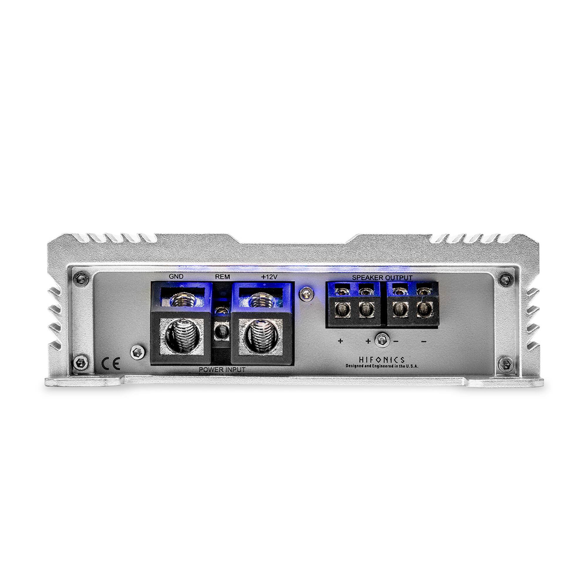 GND REM +12V SPEAKER OUTPUT  
POWER INPUT  
HIFONICS  
Designed and engineered in the U.S.A.