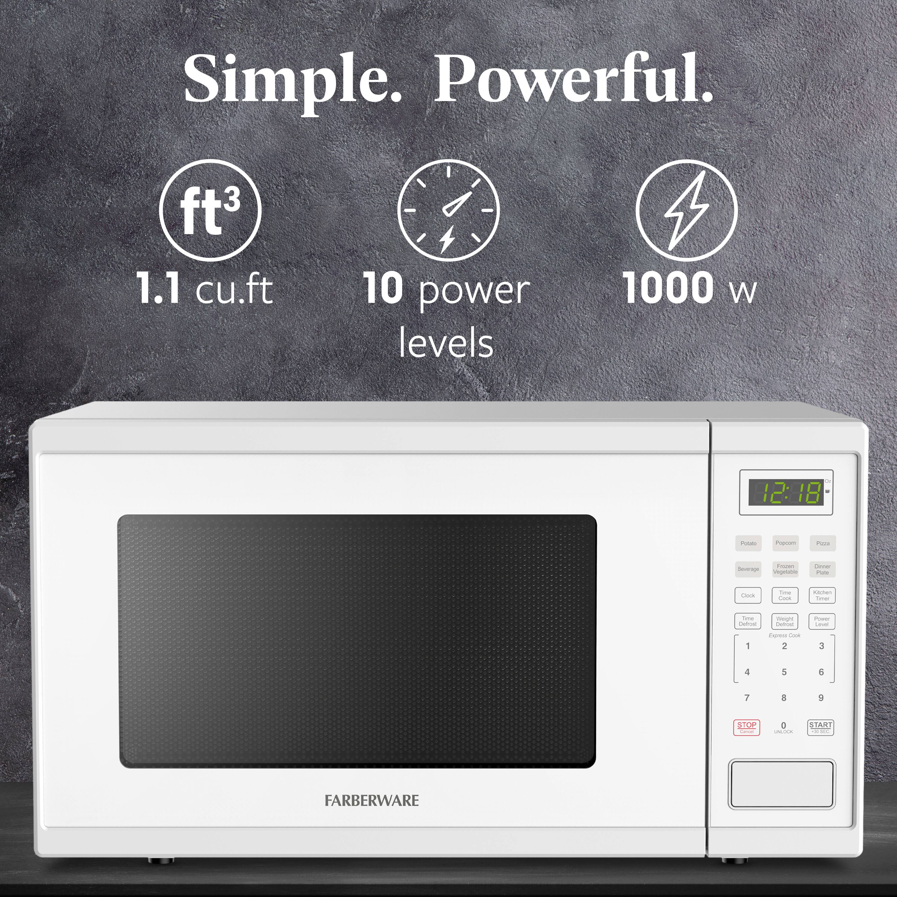 Simple. Powerful.

- 1.1 cu.ft
- 10 power levels
- 1000 W

FARBERWARE