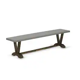 East West Furniture - V-Style Modern Kitchen Bench with Solid Wood Seat - Espresso