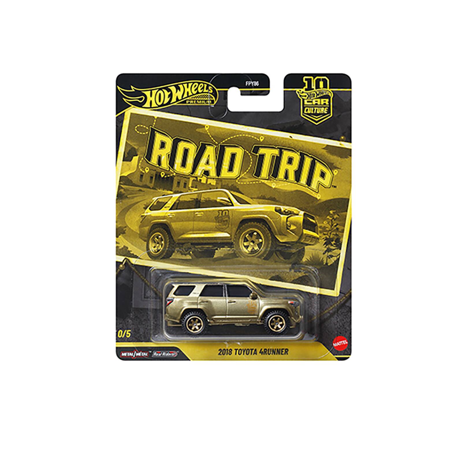 FPY36 10 Hot Wheels Premium Comic Car Culture Road Trip  
0/5 Pooliday's  
2018 TOYOTA 4RUNNER  
MATTEL