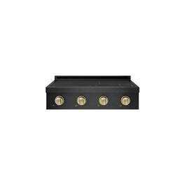 ZLINE - Autograph 30 in. Paramount Built-in Induction Rangetop with 4 Element Cooktop in Black Steel & Champagne Bronze Accents - Black Stainless Steel