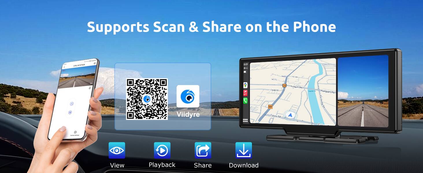 Supports Scan & Share on the Phone

- View
- Playback
- Share
- Download