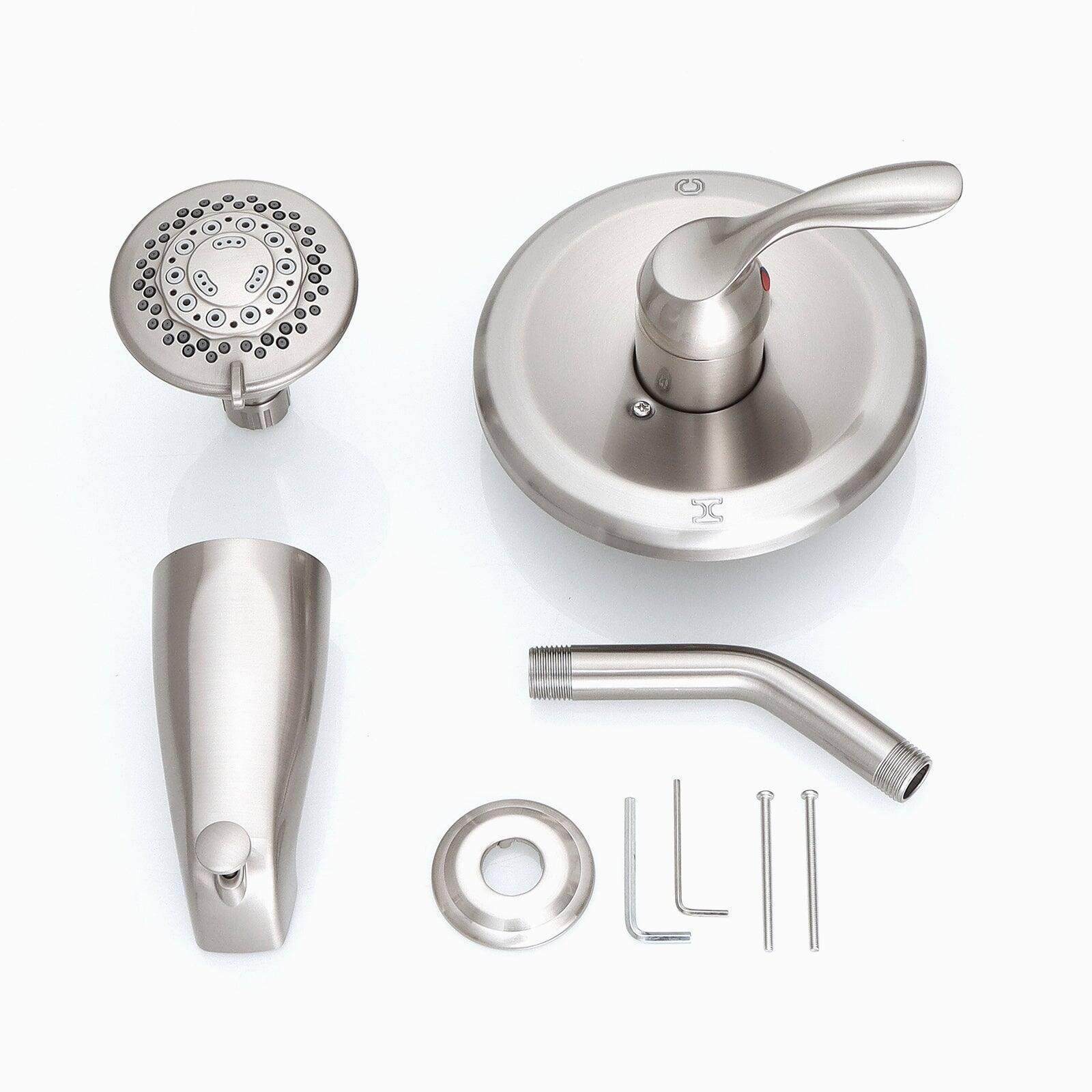 Alt View 1. Boyel Living - brushed nickel Bathroom Shower Trim Kit 5 Function Pressure Balance Valve Copper Body Zinc Alloy Handle - brushed nickel.