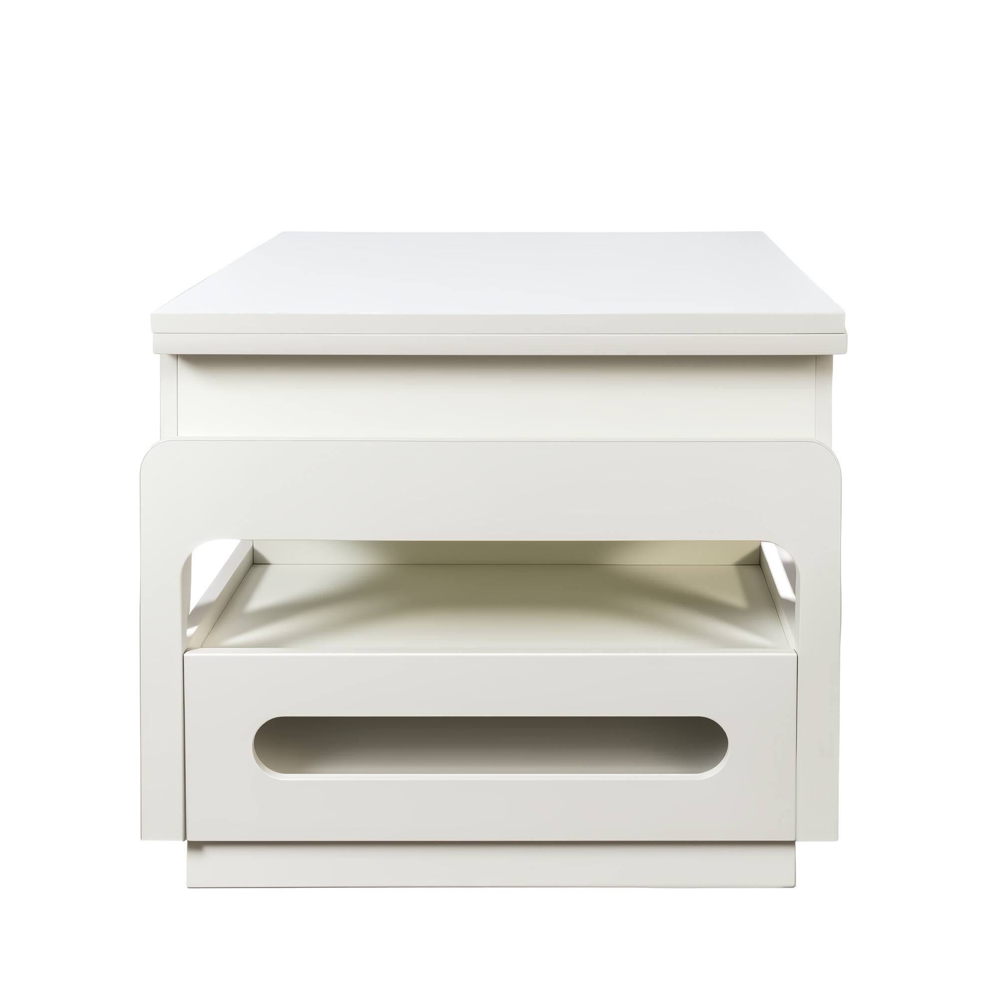 Alt View 6. TinyHomie - 3 In 1 Deformed Coffee Table With Storage Cabinet For Living Dining Room - White.