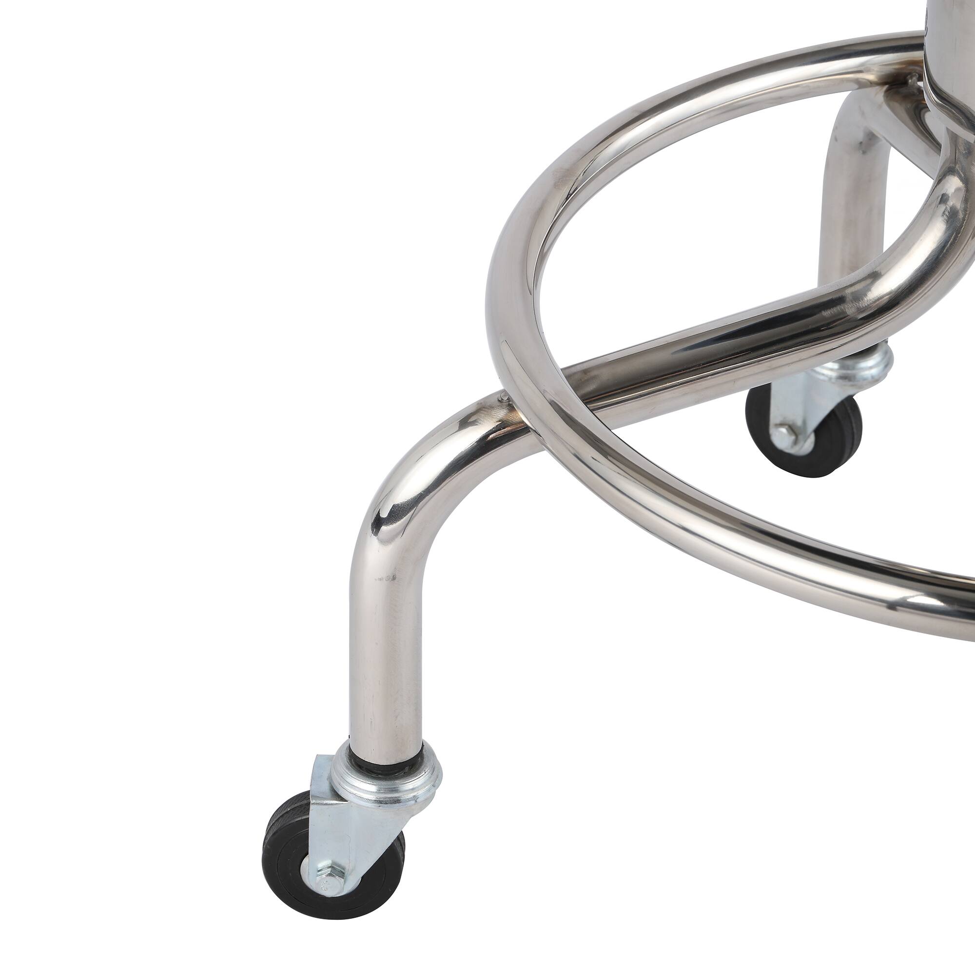 Alt View 6. Viva Comfort - Office Stool with Circular Foot Ring, Antimicrobial Upholstery, 250lb Capacity, Pneumatic Height Control - Black.