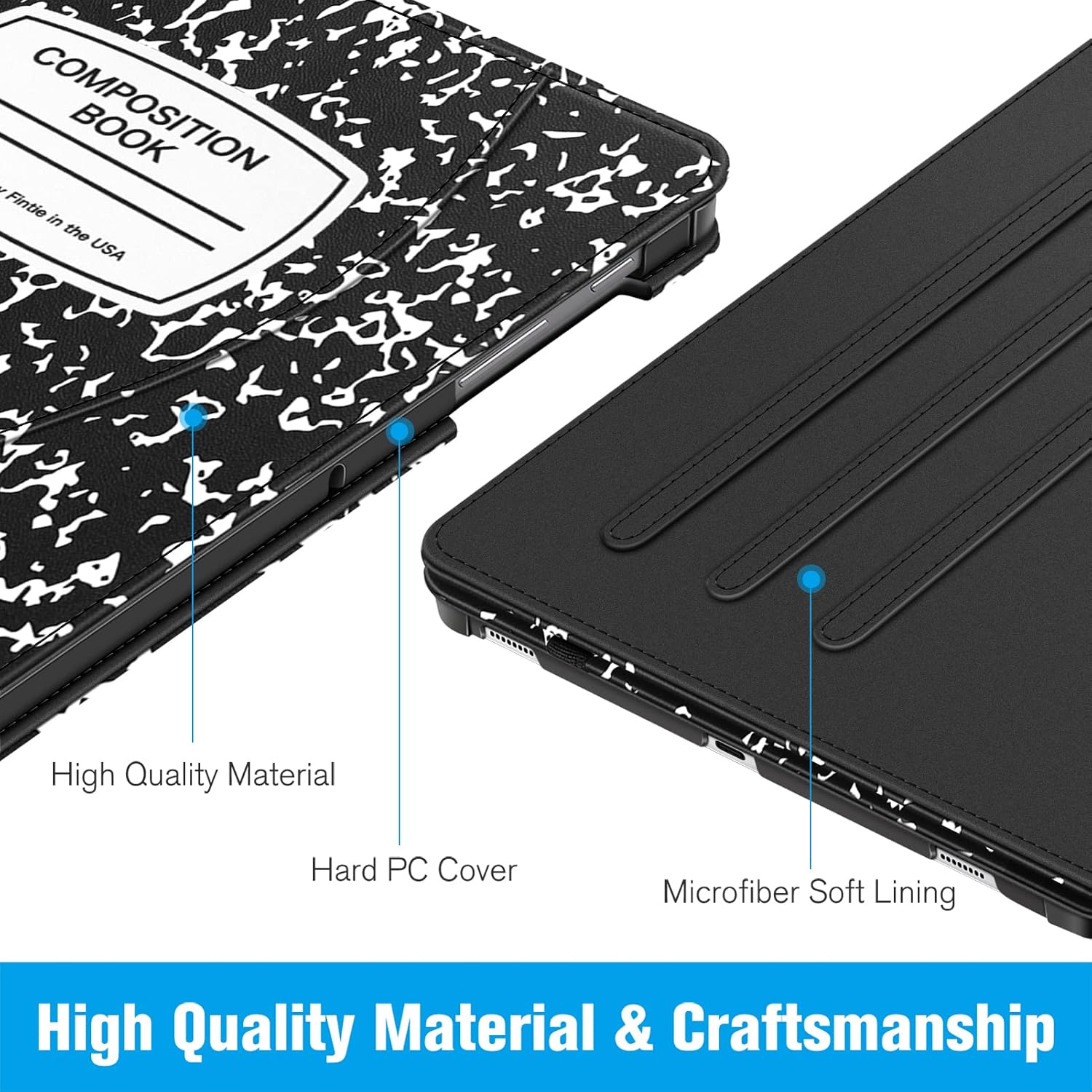 - Fintie COMPOSITION BOOK in the USA
- High Quality Material
- Hard PC Cover
- Microfiber Soft Lining
- High Quality Material & Craftsmanship