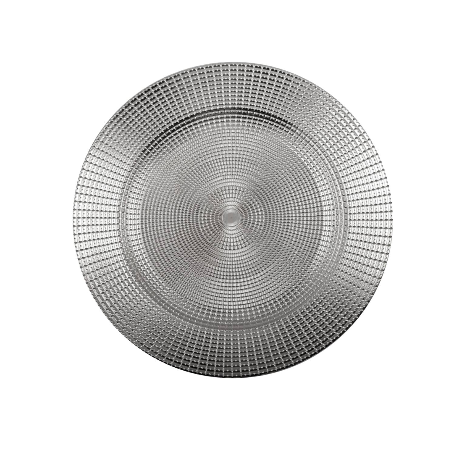 Front. American Atelier - Estelle Silver Plated Set of 4 Charger Plates 13"D - Silver.