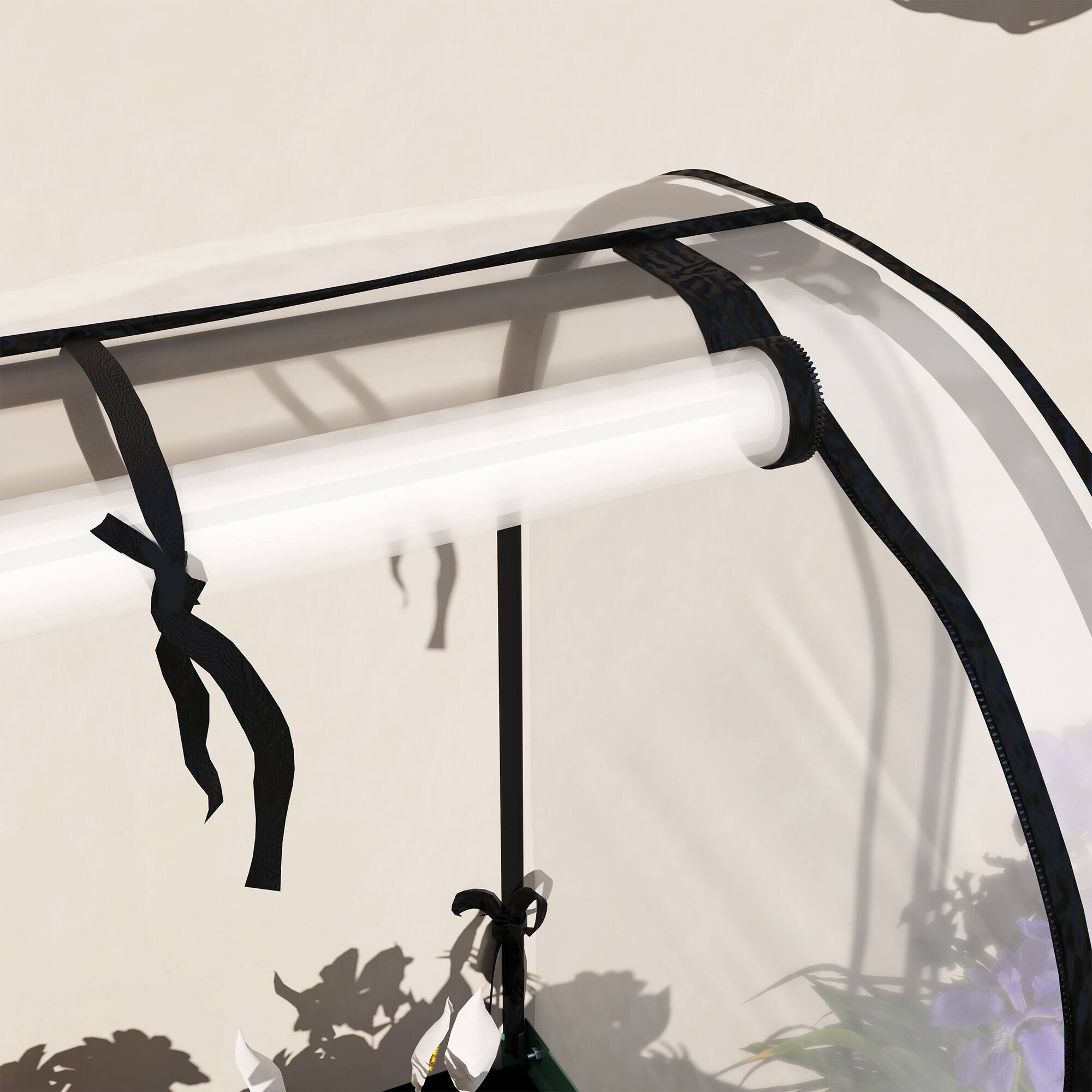 Alt View 8. Outsunny - Garden Bed with Legs and Cover - Green.