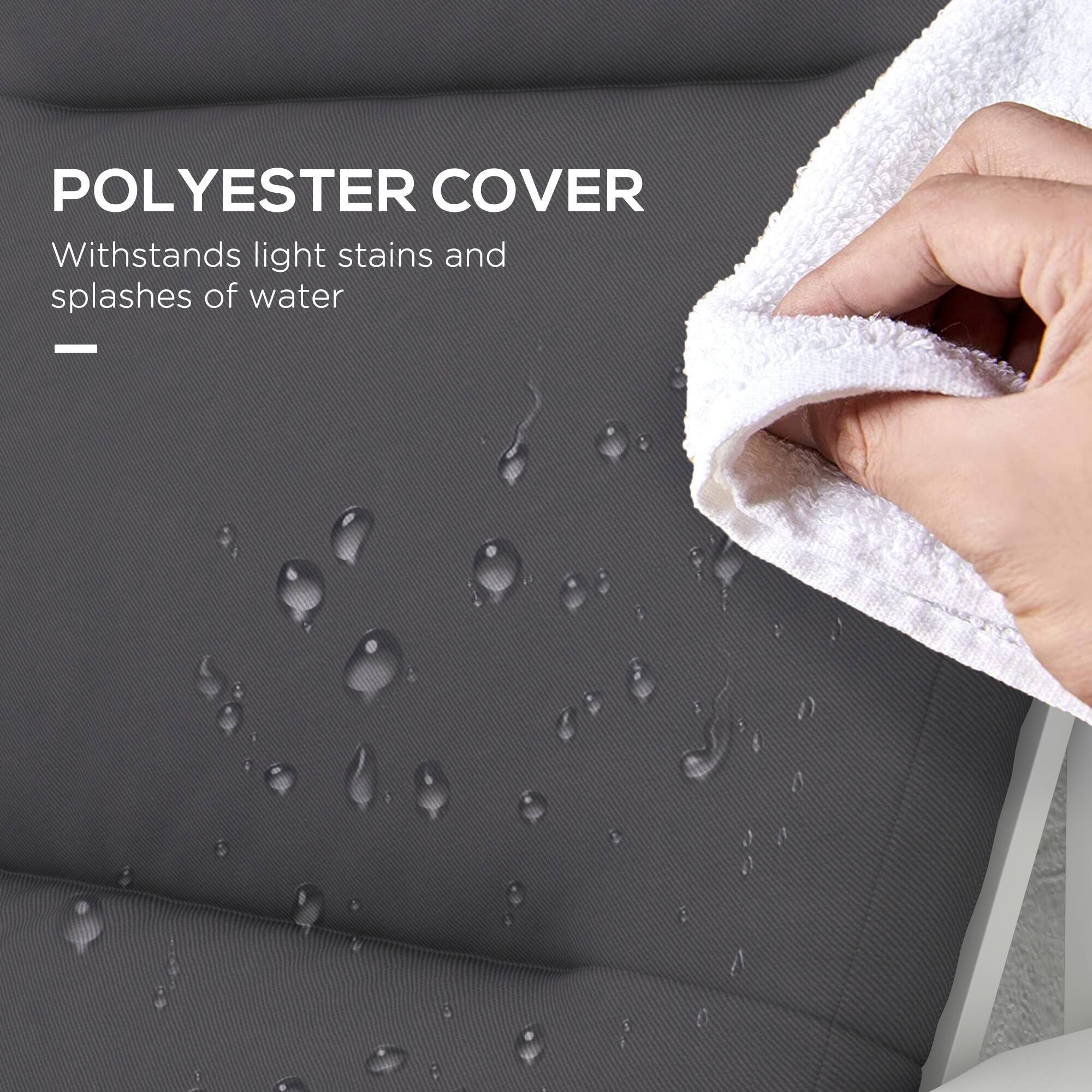 POLYESTER COVER
Withstands light stains and splashes of water