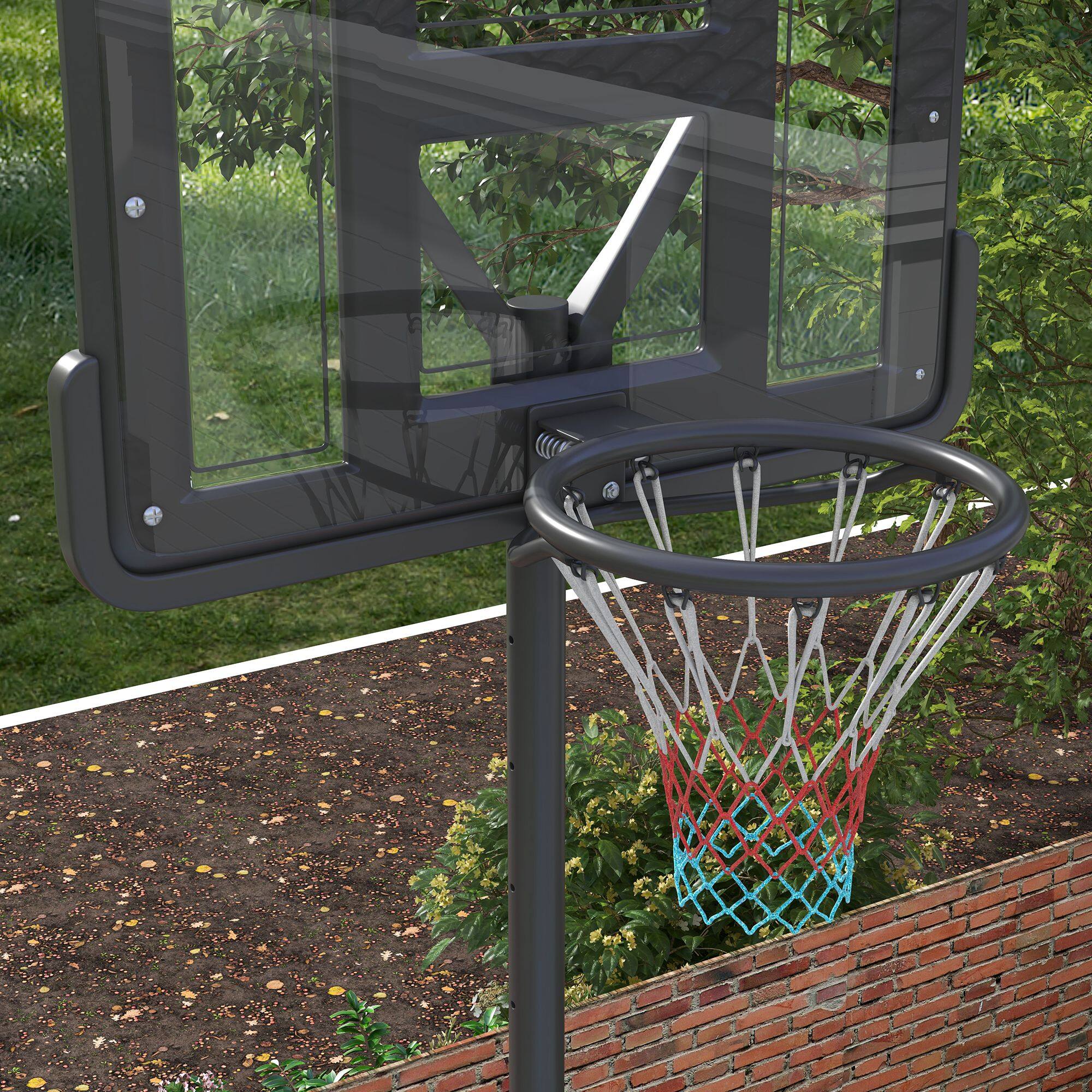 Alt View 7. Soozier - Portable Basketball Hoop, 7.5-10FT Height Adjustable Swimming Pool Basketball Goal with 43.25" Backboard - Black.