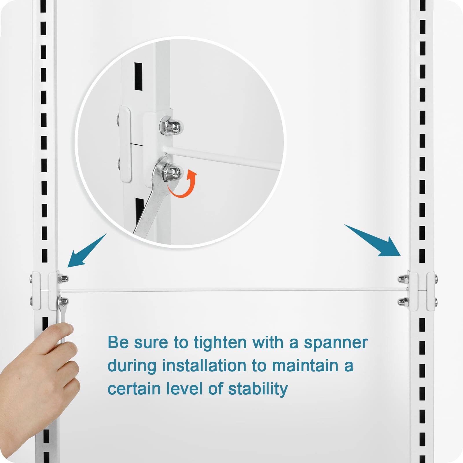 Be sure to tighten with a spanner during installation to maintain a certain level of stability.