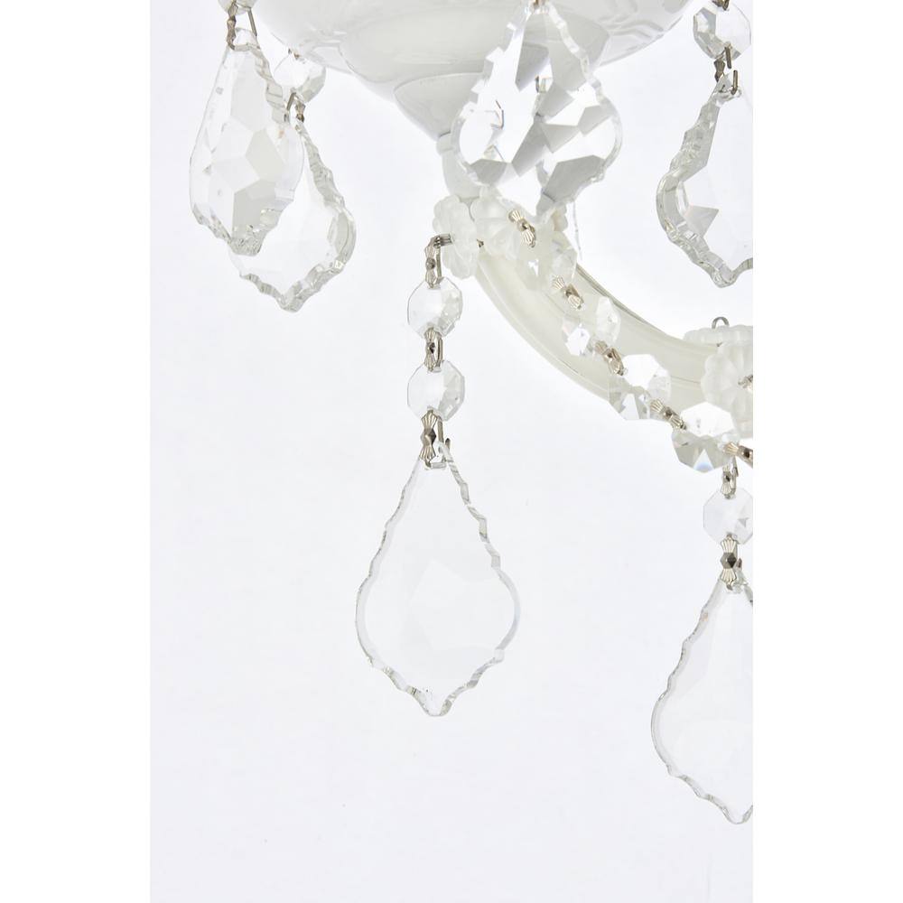 Alt View 2. Elegant Lighting - Maria Theresa 3 light white Wall Sconce Clear Royal Cut Crystal - White.