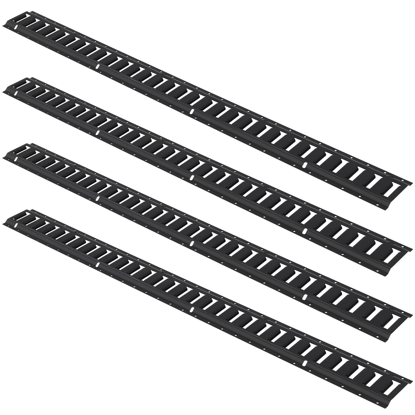 Alt View 5. VEVOR - E Track Tie Down Rail Kit, 5' Steel Rails, 4 Pack, Secure Cargo & Heavy Loads Up to 2000 lbs, Heavy Duty Etrack Rails - Silver.