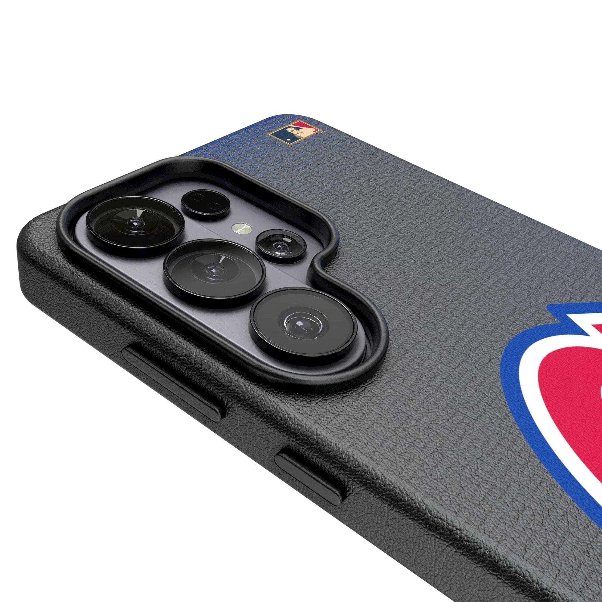 Alt View 2. Keyscaper - Atlanta Braves Cooperstown Collection 1972-1980 Galaxy Magnetic Bump Case - S25 Ultra - Black.