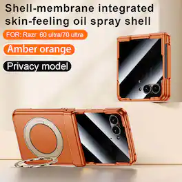 Dteck - Rugged Case for Motorola Razr Ultra (2026) with 360 Ring Kickstand, Hinge Protective Cover Built-in Screen Protector - C