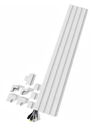 Angle. Sanus - On-Wall Cable Concealer Cord Cover Kit for Mounted TVs - Holds Up to 4 Cables - White.