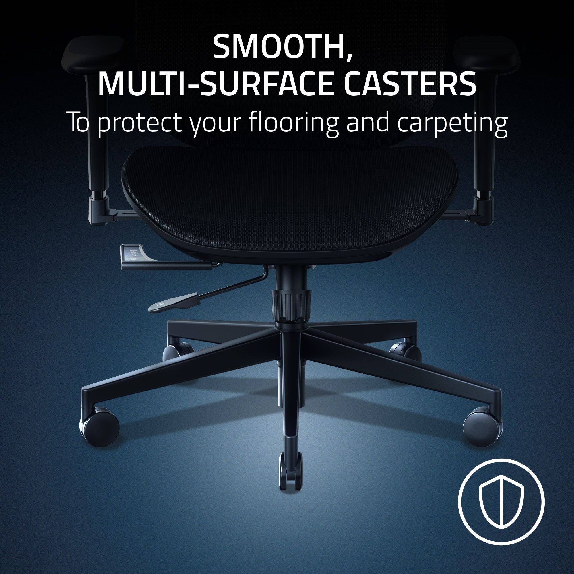 SMOOTH, MULTI-SURFACE CASTERS TO PROTECT YOUR FLOORING AND CARPETING.