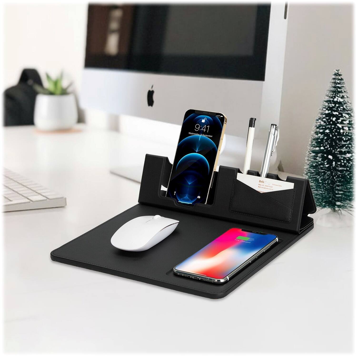 SaharaCase Office Mouse Pad with Wireless Charging Black