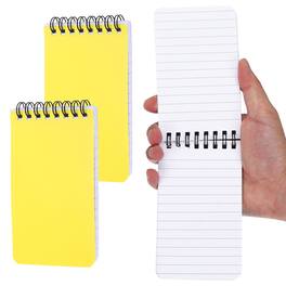 Unique Bargains - 2pcs 3x5 Inch Pocket Sketchbook, Top Spiral Mini Lined Notebook 80GSM 60 Sheets/120 Pages Hard Cover Travel - Yellow