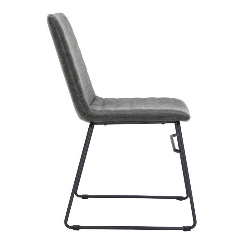 Alt View 5. LeisureMod - Zylar Office Guest Chair with PU Leather, Foam Cushion & Stainless Steel Base - Charcoal.