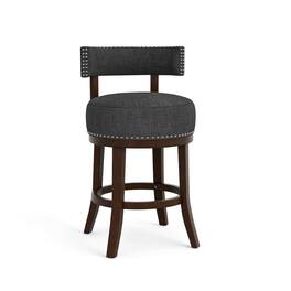 Furniture of America - Kalin Fabric Swivel Bar Stool (Set of 2) - Gray