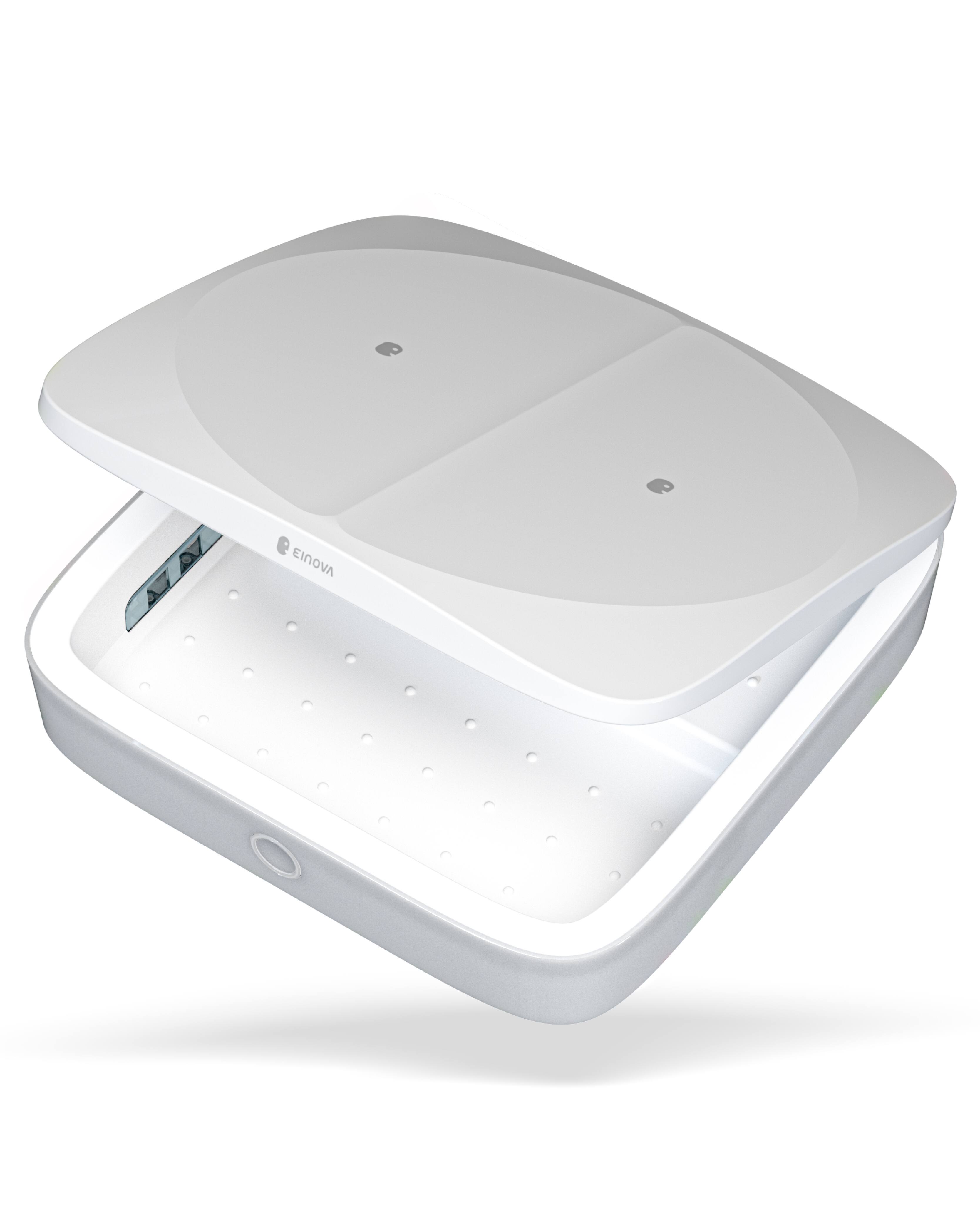 Alt View 22. Einova - Eggtronic Mundus Pro UV-C Sanitizer 10W Wireless Charging Pad for Qi-enabled Devices - White.