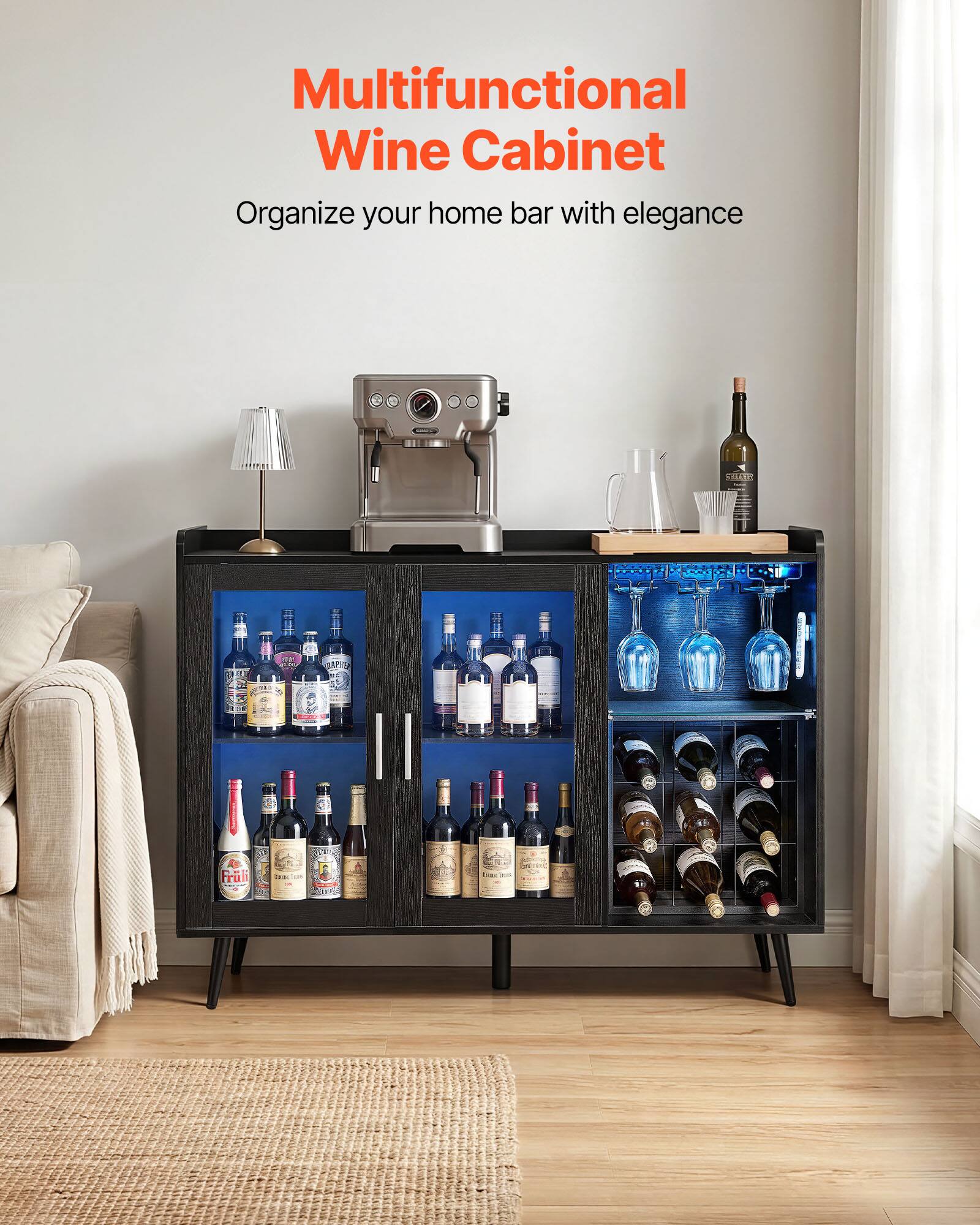 Multifunctional Wine Cabinet  
Organize your home bar with elegance