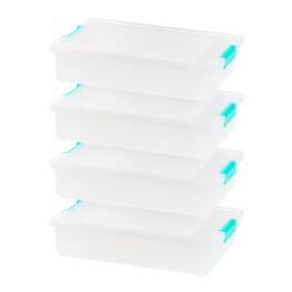 IRIS USA - Modular Stackable Plastic Storage Container with Secure Buckle-up Lid